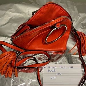 Orange Sm Cultch or Shoulder Bag